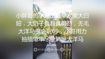 小胖哥的小鸡巴爆草欧美大白妞，大奶子看着真得劲，无毛大洋马很会玩69，小哥用力抽插爆草尽量满足大洋马