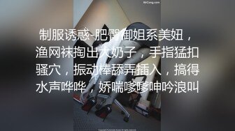 制服诱惑-肥臀御姐系美妞，渔网袜掏出大奶子，手指猛扣骚穴，振动棒舔弄插入，搞得水声哗哗，娇喘嗲嗲呻吟浪叫