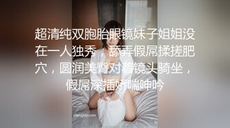 超清纯双胞胎眼镜妹子姐姐没在一人独秀，舔弄假屌揉搓肥穴，圆润美臀对着镜头骑坐，假屌深插娇喘呻吟